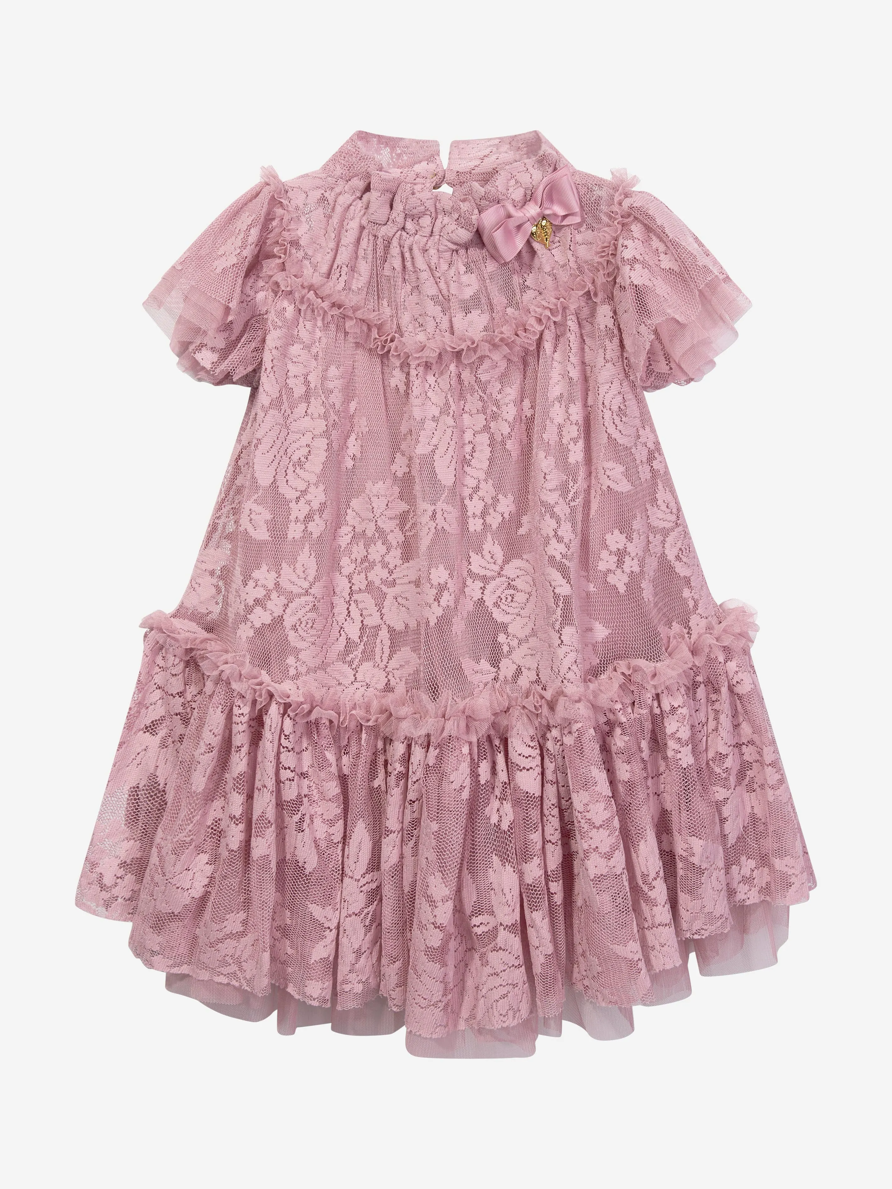 Angels Face Girls Vida Lace Dress in Pink