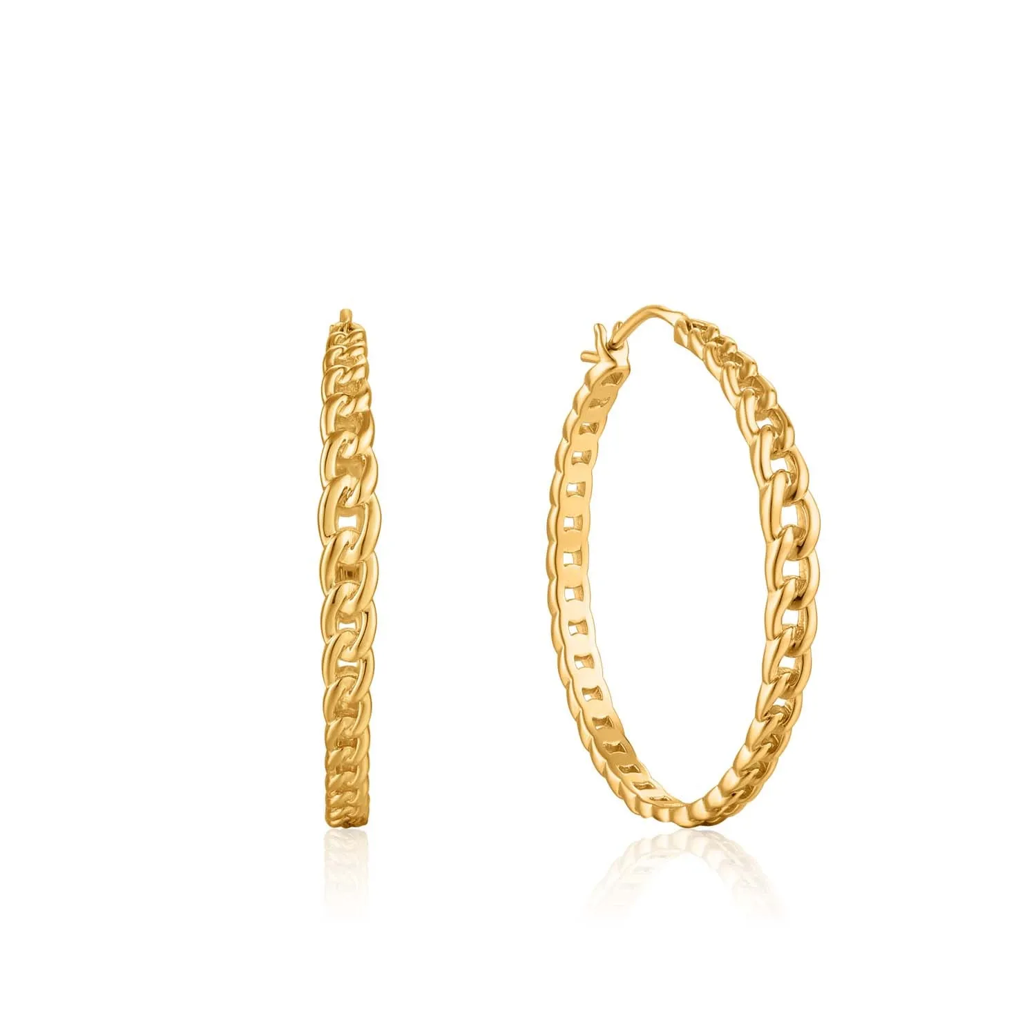 Ania Haie Curb Chain Hoop Earrings - Gold