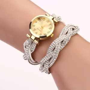 Horloges Watch 2017 New Women Fashion Crystal Braceletes Quartz Analog Clock Dial Quartz WristWatch Relojes Mujer Ladies Gift