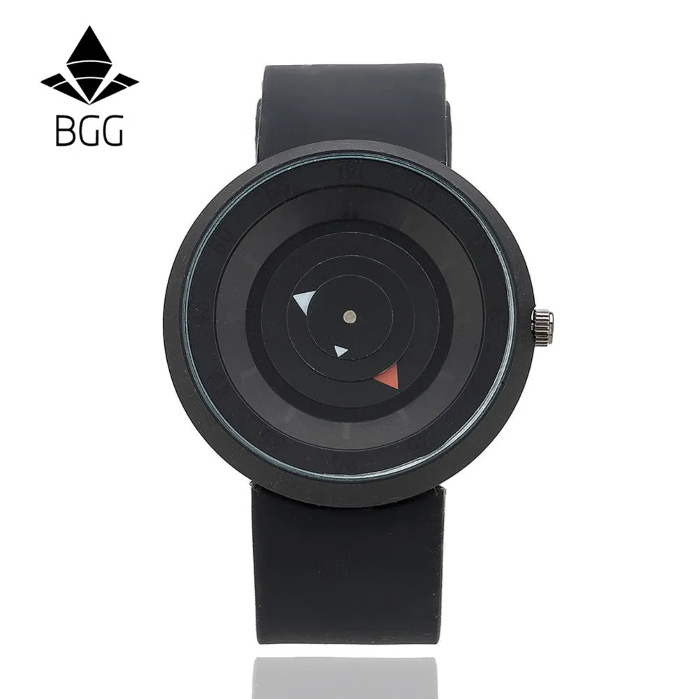 New Design Creative watches Futuristic men women black waterproof quartz watch BGG brand fashion casual unique wristwatch clock